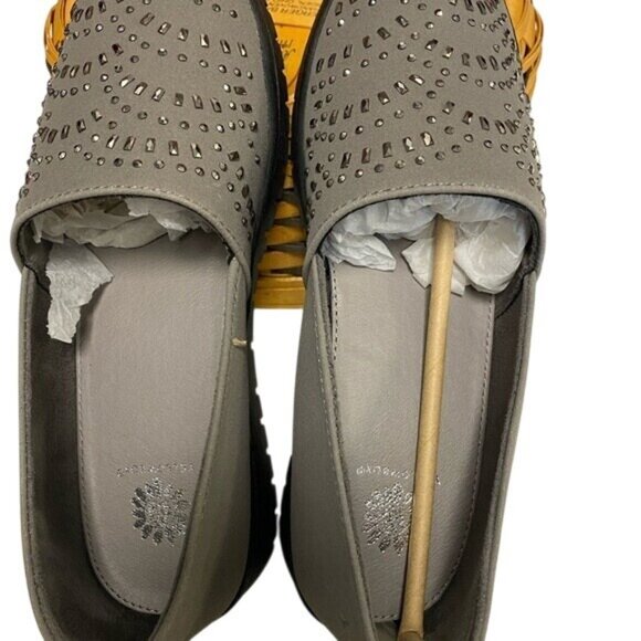 Yellow Box Womens Silver Studded Slip-On Loafers Size 7.5 - Picture 4 of 6